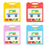 Kidoyz Magnetic Dot Drawing Board for Kids | Montessori Magpad Doodle Board with Magnetic Beads, Stylus Pen & 12 Double-Sided Activity Cards | Alphabet & Writing Practice Learning Toy - MBoard - Image 7