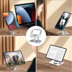 Laptop Stand with 360° Rotating Base, Ergonomic Computer Riser for Desk, Adjutable Height Muti-Angle, Foldable Laptop Mount & Desk Accessories (Silver) - Image 5