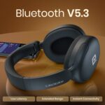Portronics Muffs M5 Over Ear Hybrid ANC Bluetooth Headphone with Upto 50 Hours Playtime, Quad Mic, Transparency Mode, Gaming/Music Mode, BT V5.3, Adjustable Fit, Type C Fast Charging(Black) - Image 2