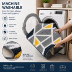 Roseate Mosaic Super Soft (40x60 cm) Microfibre 2000 GSM Bath Mat Super Absorbent Anti-Skid Door Mats for Home/Bathroom Mat/Bedroom/Kitchen/Floor Mat (Grey) Pack of 1 - Image 7