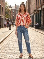 URBAN OX Women's Casual Shirt - Stylish Printed Long Top for Women & Girls | Elegant Shirt for Women | Breathable Summer Tops for Women - Image 6