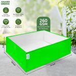 Anandi Green's Premium HDPE UV Protected 260 GSM Square Shaped Green Colour Plants Grow Bags Suitable for Terrace and Vegetable Gardening (Pack of 2, 24X18X9 INCH) - Image 2