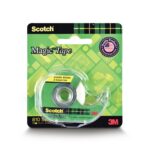 3M Scotch Magic Tape Roll with Refillable Dispenser | 1.9cm x 32.9 meter | Invisible, writable and hand tearable | For school projects, home and office use