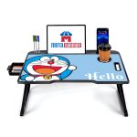 Foldable Wooden Laptop Bed Tray Table, Multifunction Lap Tablet Desk with Cup Holder, for Eating Breakfast, Reading Book, Working, Watching Movie on Bed (Doremon) - Image 2
