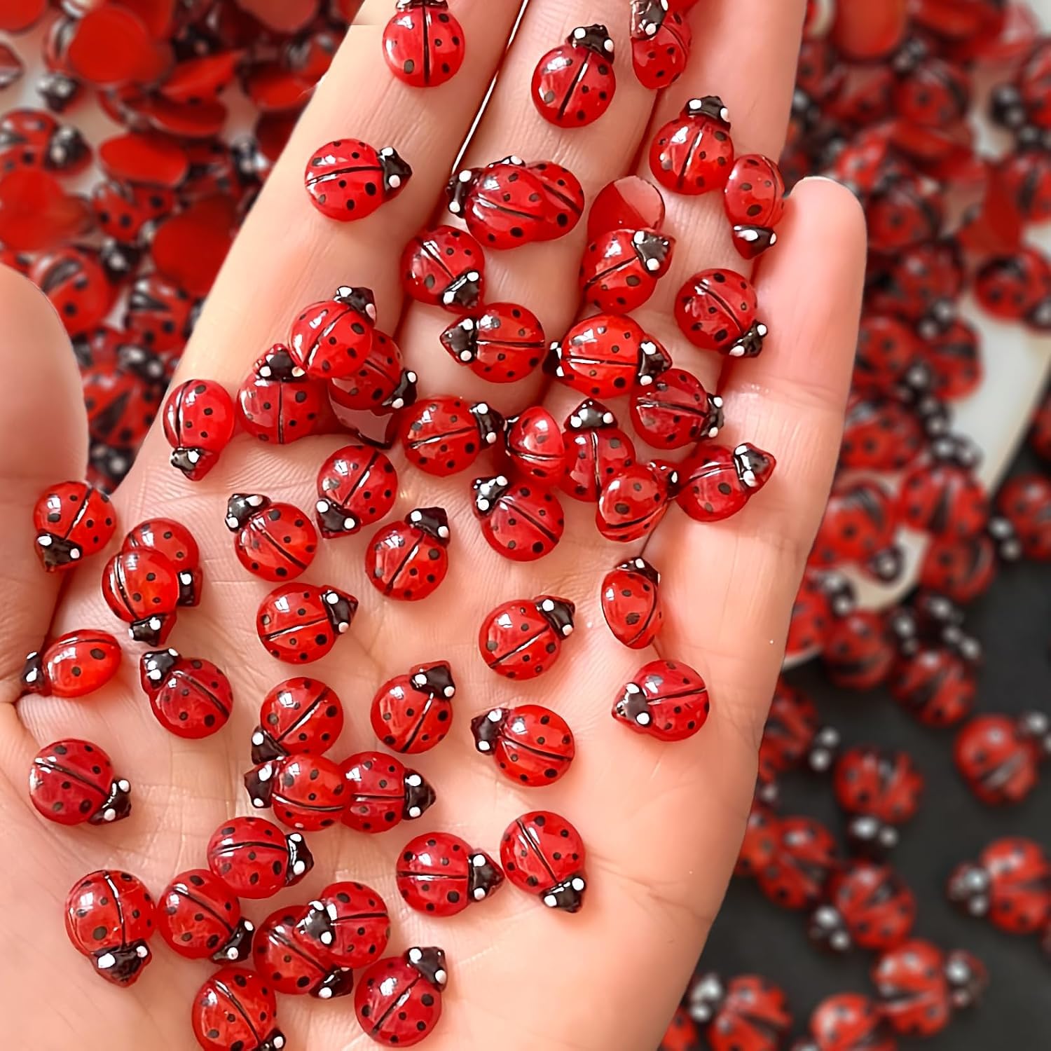 71SvX9dhxcL._SL1500_.jpg 100PCS Glow in Dark Ladybug Ornaments, Luminous Miniatures for Garden Decor, Miniature Things and Miniature Decorative Items for Outdoor Yard Patio Landscape Layout - Image 1