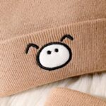 Baby Beanie Hat, Cute Cat Warm Toddlers Winter Hat, Double Pom Pom Beanies for Boys & Girls Woolen Knitted Cap (3 Months - 4 Years) - Image 5
