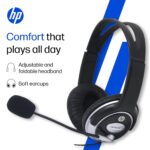 HP Wired On Ear Headphones with Mic with 3.5 Mm Drivers, in-Built Noise Cancelling, Foldable and Adjustable for Laptop/Pc/Office/Home/ 1 Year Warranty (B4B09PA) - Image 4