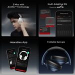 boAt Rockerz 650 Pro, Touch/Swipe Controls, Dolby Audio, 80Hrs Battery, 2Mics ENx, Fast Charge, App Support, Dual Pair, Bluetooth Over Ear Headphones with Mic (Iris Black) - Image 3