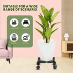 Urban Plant Heavy Duty Plant Stand with Wheels | Wheel Pot Trolley for Balcony, Indoor & Outdoor | Rust-Proof Metal Gamla Stand (Black Square Caddy - Pack of 4) - Image 5