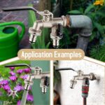 HASTHIP® Water Tap, Garden Faucet Splitter, 1 in 2 Out Zinc Alloy Hose Y-Connector, Dual Water Tap Adapter with Individual Shut-Off Valves for Garden, Lawn & Outdoor Irrigation - Image 5