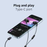 Wired Headphones Compatible with Xiaomi Type-C, in-Ear Earbuds with 12.4mm Deep Bass Drivers, HD Mic, IP54 Protection Black (MN-PL54) - Image 3