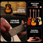 Yamaha FX280 Wood Brown Acoustic Guitar, Natural Brown Wood Finish, Classic Dreadnought Style with Black Pickguard, Musical Instrument for Beginners and Professionals Made In India - Image 3