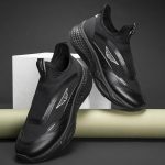 Red Tape Men's Walking Shoes Black Mesh TPU Round Toe Slipon - Image 6