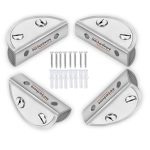 Stainless Steel D Type Glass Shelf D Bracket 6 MM Silver Wall Plug 8 Pieces and 8 Screws Pieces -Pack of 4 (1 Year Warranty)