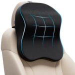 FOVERA Car Neck Rest Pillow | 2 Years Warranty | Memory Foam Neck Pillow for Car, Car Seat Head Rest Cushion for Neck & Cervical Support - Relieves Neck Pain (Large, Black, Pack of 1)