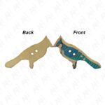 6 pcs Vintage Wooden Buttons 2 Holes Shape Pattern Craft Button Sewing Production Irregular Shape Button Handmade DIY Art & Crafts (Blue Bird Jay) - Image 2