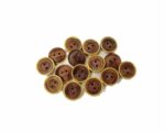 Ekta Enterprise Natural Coffee Brown Dark Wooden Button with Brass Gold Ring Dia. 12mm 2 Holed Buttons for Designer Collection of Ethnic Ware, Sewing, DIY Art and Craft (Pack of 20)