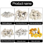 Do It Your Self DIY Crafts Wool Felt Cotton Abrasive Buffing Wheel Kit,Rotary Tool Accesseries with 3mm Shaft,for Polishing Metal Jewelry Jade 1 Set Contain Pcs :- (32) - Image 14