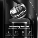 Gyro Ball for Wrist Training Hand Grip Strengthener Portable Self-Starting Wrist ball Hand Power Building Muscle Exercising Fitness Equipment Accessories(1pc Black) - Image 2