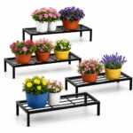 Kundi Plant Stand for Balcony Decoration | Anti-Rust Metal Pot Stand for Indoor & Outdoor Plants | Garden Flowerpot Stand | Black | 24 Inch | (Pack of 4) (Pack of 4)