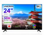 UNICRON TE 24” INCH HD Ready Android Smart LED TV, WiFi Enabled, 30W Sound Speaker, Built-in Apps Compatible (YouTube, Netflix, Prime Video), Mobile Screencast
