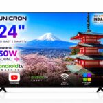 UNICRON TE 24” INCH HD Ready Android Smart LED TV, WiFi Enabled, 30W Sound Speaker, Built-in Apps Compatible (YouTube, Netflix, Prime Video), Mobile Screencast