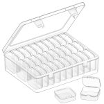 Transparent Plastic Tool Organiser Box with 6 Removable Inner Containers – Clear Hardware Storage Case with Carry Handle | Screw, Bolt, Nut & Small Parts (30PCS TRANSPARENT BEAD STORAGE BOX)