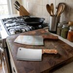 Meat Cleaver Knife, Creative Kitchenware 3Pcs Stainless Steel Kitchen Set Meat Cleaver Chopping Knives Slicing Knife Chef Knives SetProfessional Butcher Chopper Kitchen (Set of 3, G+H+I) - Image 9