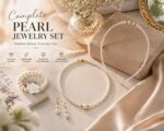 4 Piece Pearl Jewelry Set for Girls | Pearl Hair Band, Necklace, Bracelet & Earrings Set | Kids Fashion Accessories for Wedding, Birthday Party, School Functions & Special Occasions - Image 5