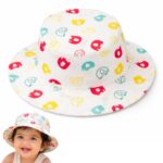 Baby Eli Premium Cotton Summer Bucket Hat – Breathable Wide Brim Sun Cap for Infants & Toddlers (6-24 Months), Soft Sun Protection Beach Hat for Boys & Girls White - Image 2