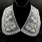 Hand Beaded White,Vintage,Peter Pan Collar | Material for Lace Jewelry,Suits,Shirts,Dresses Qty 1 Pair,Designer Patch,Applique,Sewing Supplies,French Collar Work,DIY Art & Craft