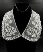 Hand Beaded White,Vintage,Peter Pan Collar | Material for Lace Jewelry,Suits,Shirts,Dresses Qty 1 Pair,Designer Patch,Applique,Sewing Supplies,French Collar Work,DIY Art & Craft