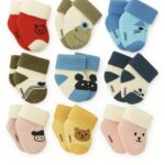 New Born Baby Ankle Length Socks Woolen Socks For Baby Boys And Baby Girls Warm Thick Terry Socks For Kids Infants Socks (Asoorted Colors And Designs) For 0-6 Months babies (pack-4)