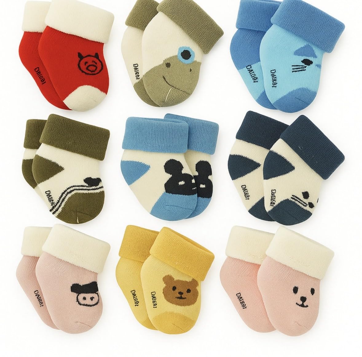 71UzKYn3dQL._SL1178_.jpg New Born Baby Ankle Length Socks Woolen Socks For Baby Boys And Baby Girls Warm Thick Terry Socks For Kids Infants Socks (Asoorted Colors And Designs) For 0-6 Months babies (pack-4) - Image 1