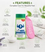 Varenza Moisturising 1 Pair Silicone Gel Socks with Foot Massager Cream for Cracked Heels & Pain Relief Spa Repair Foot Care Socks with Vitamin E & Essential Oils (Blue Foot Cream) - Image 4