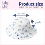 Baby Eli Premium Cotton Summer Bucket Hat – Breathable Wide Brim Sun Cap for Infants & Toddlers (6-24 Months), Soft Sun Protection Beach Hat for Boys & Girls White - Image 3