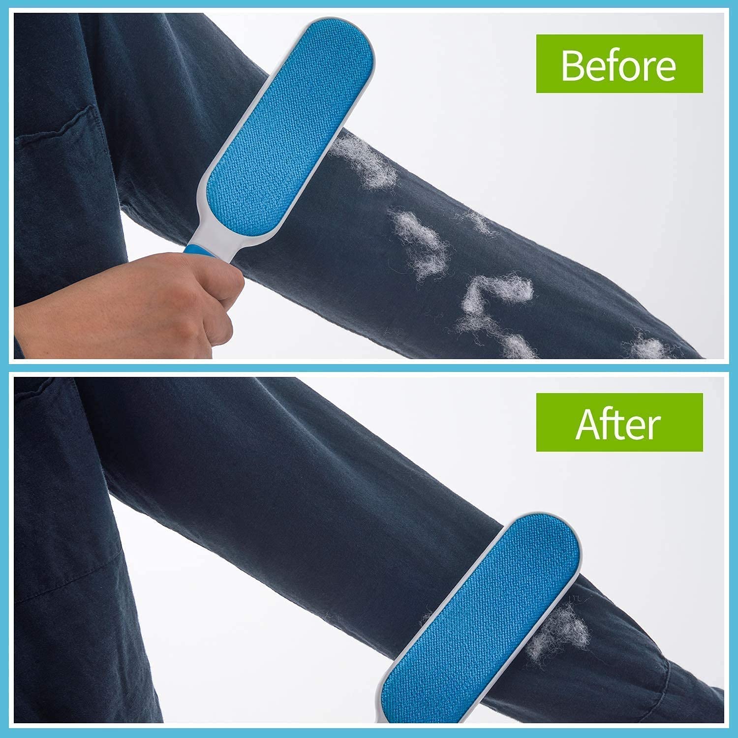 71VHcHzthS._SL1500_.jpg EPISKEY Pet Hair Remover Brush - Sided Lint Brush with Self - Cleaning Base Lint Brush - Fur & Lint Removal for Clothes Furniture Car Seat Couch Remover Magic Clean Clothing,Furniture (Blue) (PHR) - Image 1
