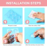 Pack of 6 Self-Adhesive Rubber Buffers, Door Buffers, Transparent, Door Handle Protection, Rubber Door Stop, Wall Self-Adhesive, Shock-Absorbing and Noiseless, Robust and Durable - Image 6