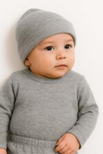 Baby Winter Beanie Hat Skullcap for Newborn to 24 Months Combo Pack of 2 Plain Multicolor Soft Cotton Warm Wear for Boys & Girls - Image 2