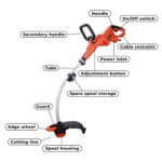 BLACK+DECKER GL9035-GB Corded Electric Strimmer Grass Trimmer, 900 W, 7000 RPM, 35 cm with Wheel Edge Guide & Adjustable Second Handle for Heavy Duty Weed Cutting, 3.2 Kg - Image 2