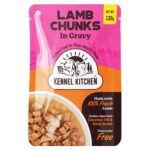 Kennel Kitchen Lamb Chunks in Gravy, 130g (Pack of 12) | Wet Dog Food for Adult & Puppy | Dog Food Gravy with Regionally Sourced Fresh Lamb | Free from Artificial Colours & Preservatives