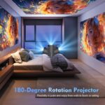 BIGASUO Mini Projector 4K 1080P Supported, 15000 Lumen Portable WiFi 6 Projector,270° Rotatable Projector with 50% Zoom Home/Outdoor Movie Projector for TV Stick/PS5/Phone/HDMI (BGP43) - Image 6
