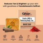 Ghar Soaps Sandalwood & Saffron Magic Soaps For Bath (100 Gms Pack Of 1) | Paraben Free | Chandan & Kesar Bath Soap | Handmade Soaps For Glowing | Skin Brightening Soap For Men & Women - Image 3