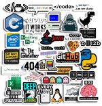 34pcs Coder Aesthetic Sticker Pack from animo india Perfect for Laptop Computer Car Water Bottle Travel Case Guitar Luggage Motorbikes(Hd Colors, Non Residue Removal)…
