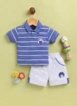 Pure Cotton Collared T-Shirt and Half Pant Set for Kids - Image 6