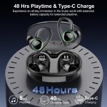 Wireless Earbuds, Bluetooth 5.4 Headphones Sport, Over Ear Buds With ENC Noise Cancelling Mic, 48H, Wireless Earphone With Earhooks, Stereo Deep Bass, IP7 Waterproof Headset for Workout, Black (Black) - Image 4
