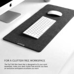 DailyObjects Premium Vegan Leather Mini Desk Mat Organiser | Anti-Skid | Anti-Slip | 63 * 28 cm | Reversible Desk Spread Turf Desk/Laptop Mat for Work from Home/Office/Gaming | Turf Felt - Black - Image 2