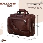 Leather World Vegan Leather Briefcase 15.6 Inch Drak Brown Laptop Expandable Messenger Shoulder Office Bag for Men and Women - Image 3