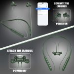 Z2 Bluetooth Neckband Headphones, Black, 52 Hours Playtime, Wireless, Built-in Mic, Voice Assistant Bluetooth Headphone (Green) - Image 8