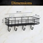 Self-Adhesive Wall Mounted Storage Rack | Detachable Shelf Organizer for Bathroom & Kitchen | Hardware, Toiletries & Accessories Holder | No-Drill Shelf (Pack of 1)